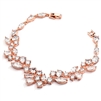 Top Selling Rose Gold Mosaic Shaped CZ Wedding Bracelet in 14K Gold Plating <br>4129B-RG-7