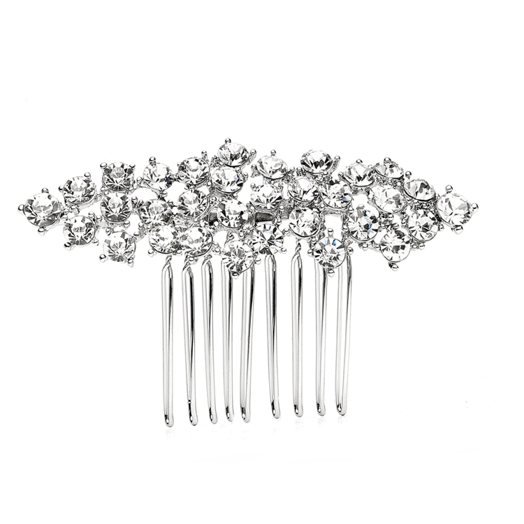 Best Selling Crystal Clusters Silver Wedding or Prom Comb<br>4191HC-CR-S