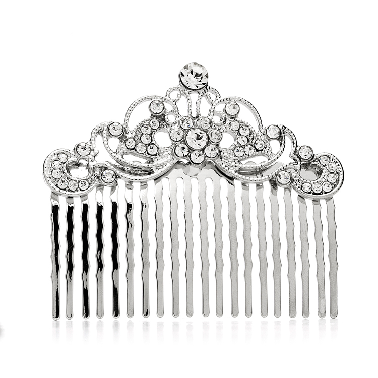 Vintage Crystal Swirls Bridal or Prom Hair Comb<br>4226HC