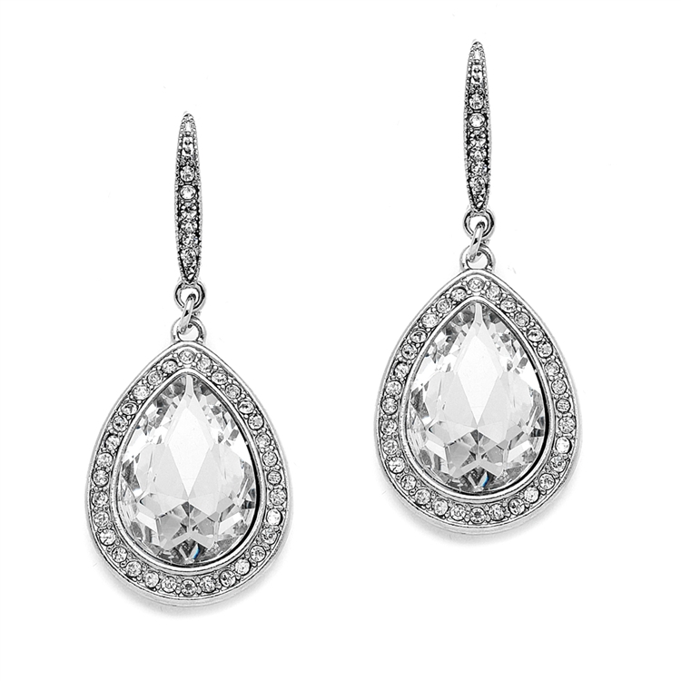 Best Selling Prom or Bridesmaids Pear Shaped Earrings with Crystal Accents<br>4247E