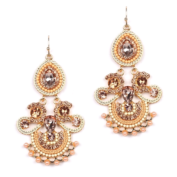 Icing on the Cake Chandelier Earrings with Pink Gems<br>4365E-PCH-G