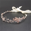 Best-Selling Handmade Bridal Headband with Painted Rose Gold Vines<br>4386HB-I-RG