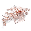 Elegant Rose Gold Wedding Comb with Genuine Freshwater Pearls & Austrian Crystal Accents<br>4388HC-I-RG