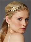 Hand-Enameled Floral Headband Crown with Preciosa Crystal Drapes<br>4446HB-I-G