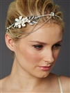 Hand-Enameled Floral Headband Crown with Preciosa Crystal Drapes<br>4446HB-I-S