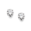 Platinum Clip-On Earrings with 3 Carat 9.5mm CZ Solitaire<br>4512EC-S