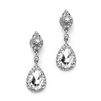 Crystal Earrings with Teardrop Dangles<br>4532E-S