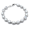 Petite Size 6 5/8" CZ Framed Pears Bridal or Bridesmaids Bracelet<br>4562B-S-6