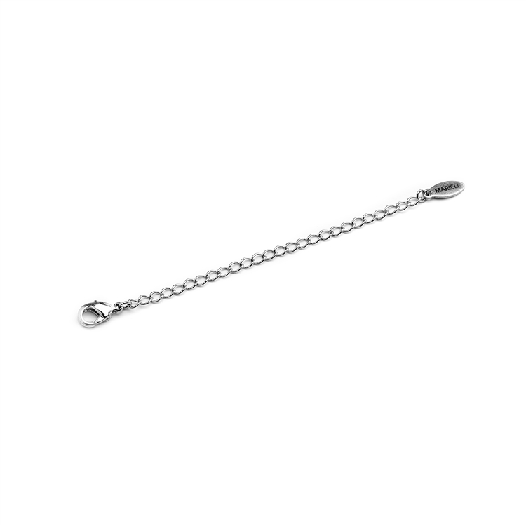 Silver Chain Necklace Extender with Lobster Clasp<br>4578M-S