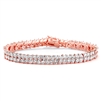 Rose Gold Marquis Cubic Zirconia Wedding or Prom Tennis Bracelet<br>4582B-RG