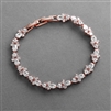 Rose Gold CZ Wedding Bridal & Prom Tennis Bracelet 7" Plus 3/8" Extender<br>4590B-RG