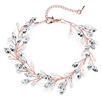 Rose Gold Jeweled Bracelet with Crystal Gems, Freshwater Pearls, Adjustable 7" to 8 Â½"<br>4597B-RG