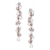 Cubic Zirconia and Opal Long Statement Rose Gold Wedding Dangle Earrings<br>4599E-OP-RG
