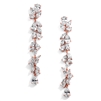 Cubic Zirconia Long Statement Rose Gold Wedding Dangle Earrings<br>4599E-RG