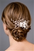 Rose Gold Bridal Hair Comb with White Flowers