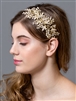 Gold Bridal Headband Hair Vine with Opal Crystals