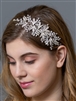 Silver Bridal Headband Vine with Opal Crystals