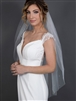 Fingertip Length 1-Tier Cut Edge Bridal Veil