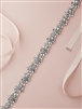 Pear Shaped Austrian Crystal Bridal Belt with Ivory Ribbon
