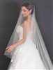 Ivory Luxe Soft Italian Tulle Cathedral Cut Edge Drop Veil With 30" Blusher - 108"L x 108"W <br>4681V-I-108