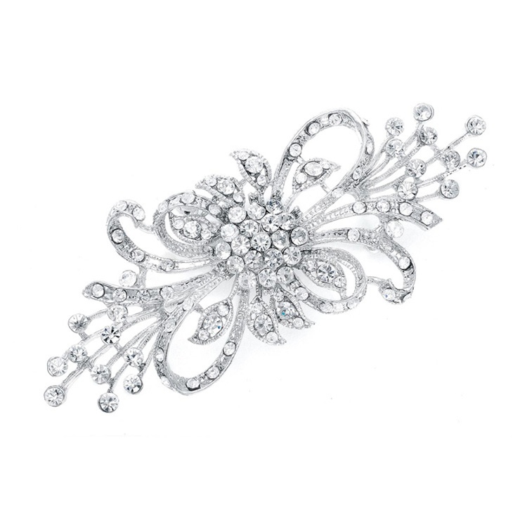 Dramatic Crystal Spray Bridal Brooch<br>474P-S