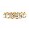 Gold Bridal or Prom Stretch Bracelet with Crystals<br>532B-CR-G