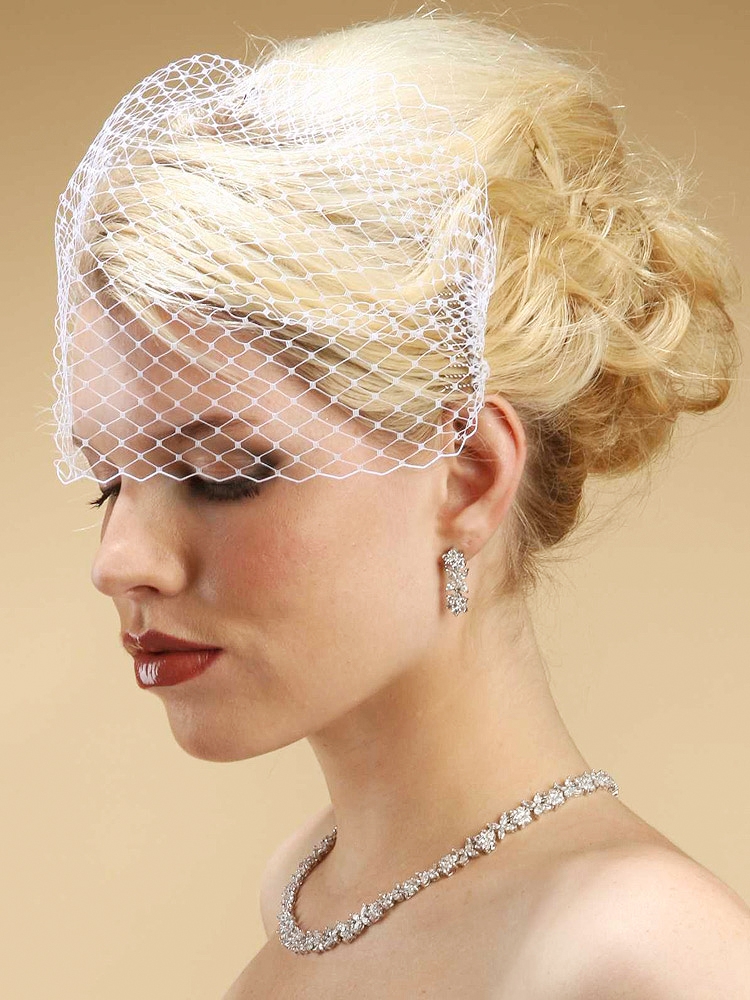 French Netting Birdcage Visor Bandeau Veil<br>726FV