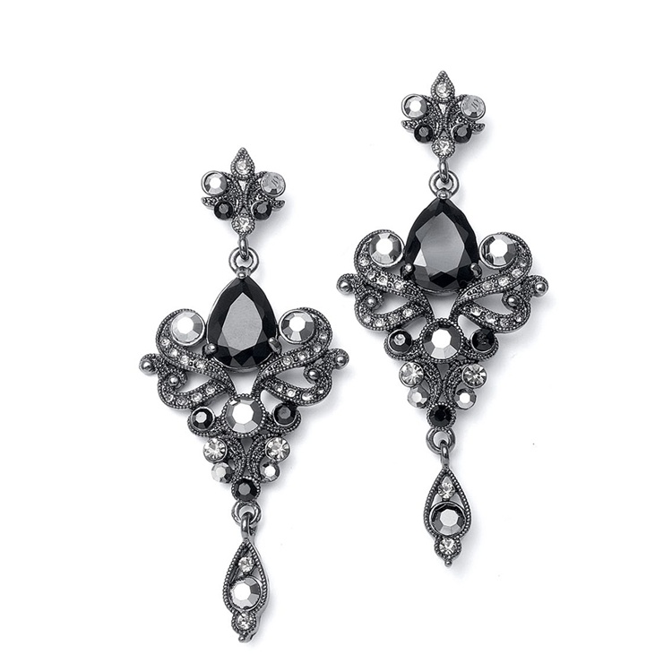 Art Nouveau Cubic Zirconia Wholesale Earrings<br>741E-JE