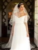 Two Layer Dramatic Cathedral Length 108" Cut Edge Bridal Veil with 30" Blusher- Ivory<br>933V-I