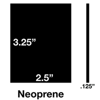60 Durometer Neoprene Rectangle - 1/8" Thick x 2.5" x 3.25" Solid