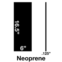 60 Durometer Neoprene Rectangle - 1/8" Thick x 6" x 16.5" Solid