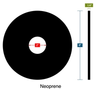 60 Durometer Neoprene Ring Gasket - 2" ID x 8" OD x 1/4" Thick