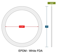 60 Duro FDA White EPDM Gasket - 5.75" ID x 7" OD x 3/32" Thick