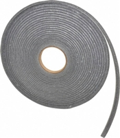 Grey Polyurethane Open Cell Foam Strip Roll with PSA - 3/16" x 1/2" x 100 Ft.