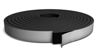 Black PVC Foam Strip Roll with PSA - 1/8" x 1/2" x 75 Ft.