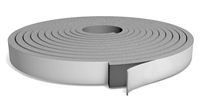 Grey PVC Foam Strip Roll with PSA - 3/16" x 1/2" x 30 Ft.