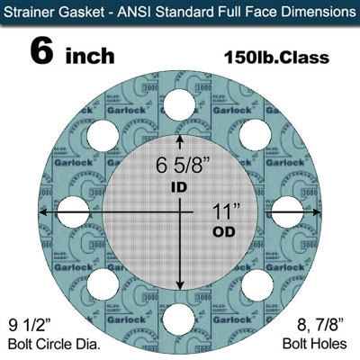 Gasket Strainer - 6" Full Face 150 lb. Class