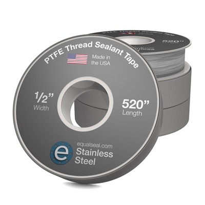 PTFE Thread Seal Tape - Nickle Filled - 1/2" Wide x 520" Long - Case (144 Rolls)