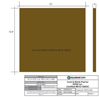 Cork and Nitrile Rubber Sheet - 1/2" Thick x 12.5" x 13"