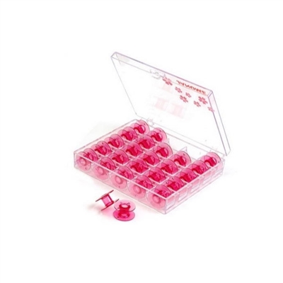 Janome 200277062 Pink Bobbins in Display Case