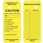 OSHA Scaffold Tag - Yellow