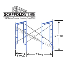 3'W x 6' 4''T x 7'L Walk-Thru Scaffold Frame Set