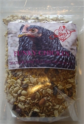 *** OUT OF STOCK ***CHICKEN LOVE FUNKY CHICKEN TREAT 4/2 LB. BAGS  UPC 817172012225