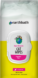 EARTHBATH SOFTPACK CAT GROOMING WIPES WITH AWAPUHI, HYPO-ALLERGENIC, FRAGRANCE FREE, 100 CT RE-SEALABLE SOFTPACK UPC 602644022211