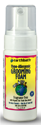 EARTHBATH WATERLESS GROOMING FOAM FOR CATS & KITTENS, HYPO-ALLERGENIC & FRAGRANCE FREE, 4 OZ. PUMP  UPC 602644028015