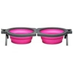 LOVING PETS PRODUCTS BELLA ROMA TRAVEL BOWL DOUBLE DINER SM PINK UPC 842982079885