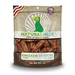 LOVING PETS PRODUCTS NATURAL VALUE U.S.A. SOFT CHEW CHICKEN SAUSAGES 14 OZ.  UPC 842982080706