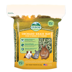 OXBOW ANIMAL HEALTH ORCHARD GRASS HAY 15 OZ.  UPC 744845402956