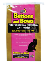 ** OUT OF STOCK **SUNSHINE MILLS 20 LB BUTTONS AND BOWS PROFESSIONAL CAT FOOD  UPC 070155100153