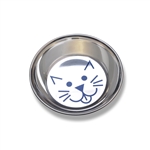** OUT OF STOCK **VAN NESS STAINLESS STEEL NON-SKID CAT SAUCER W PAINTED FACE 8 OZ. 6/CASE UPC 079441002584